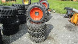 4x 10-16.5 Skidsteer Tires and Rims