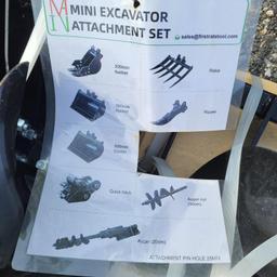 Mini excavator attachment set