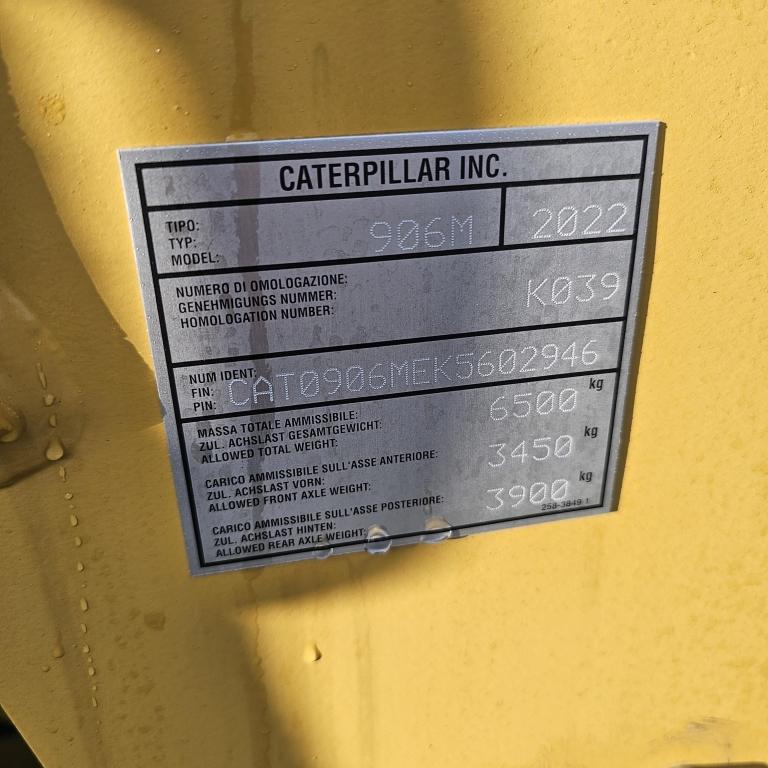 2022 Cat 906m Wheel Loader