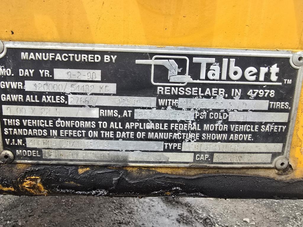 1999 Talbert 60 Ton Beam Trailer