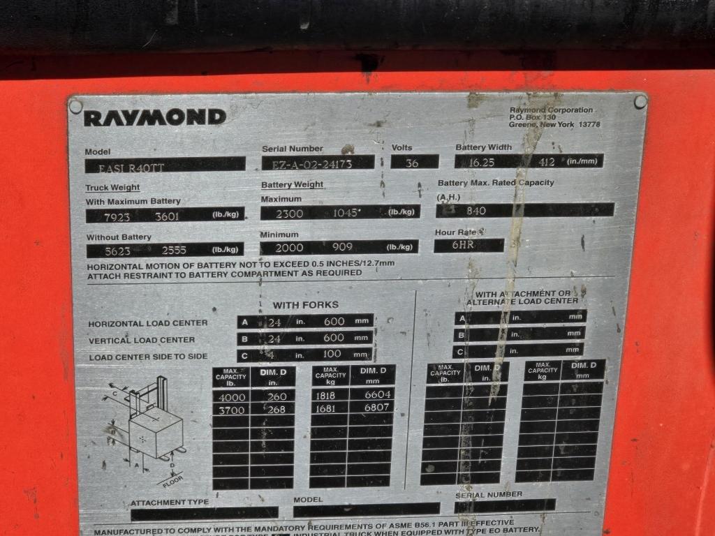 Raymond Easi R40tt Electric Stand On Forklift