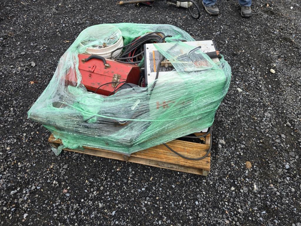 Pallet Lot Of Welders. Toolboxes, Cables...