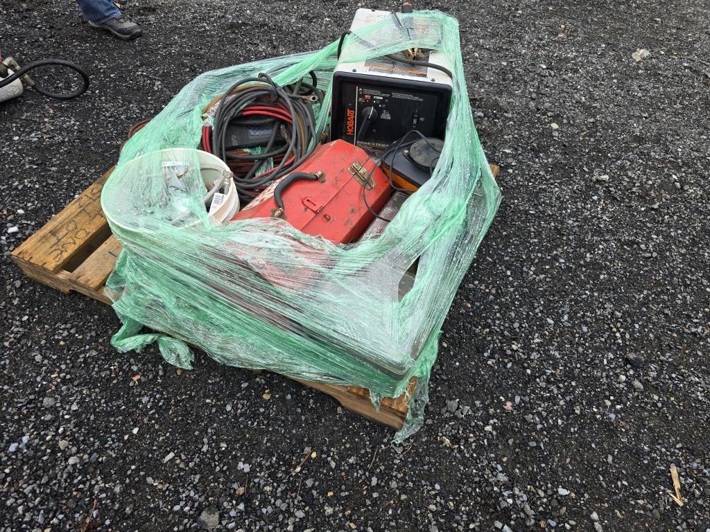 Pallet Lot Of Welders. Toolboxes, Cables...