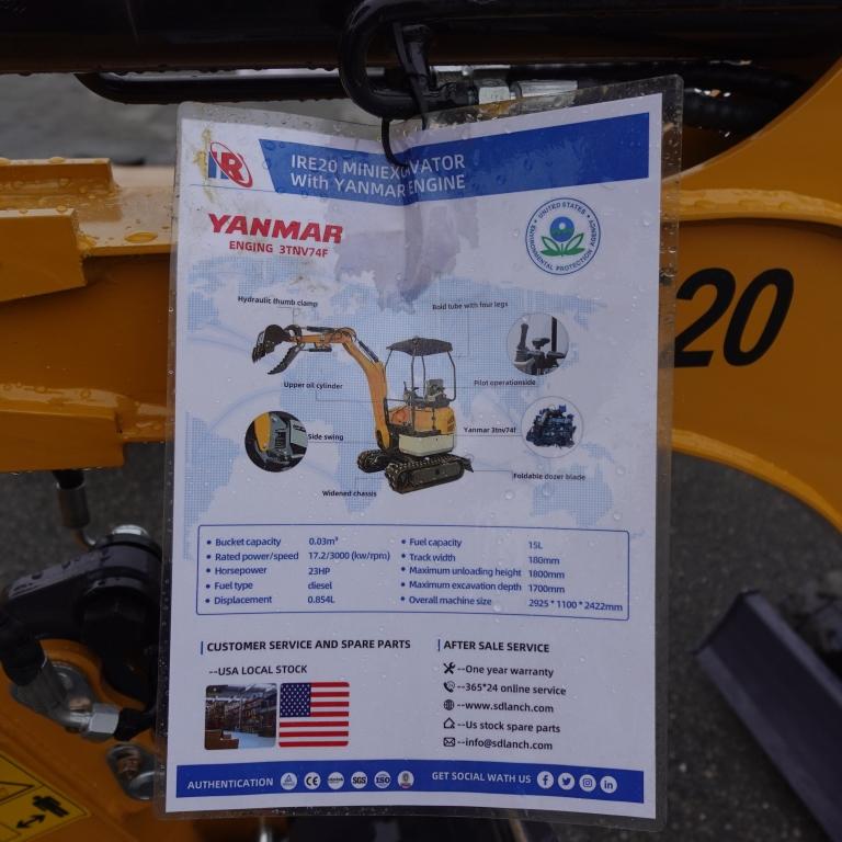 2025 Ir Ire20 Mini Excavator