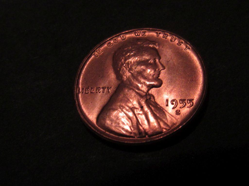 1955 S WHEAT CENT BU++++ Est: 25