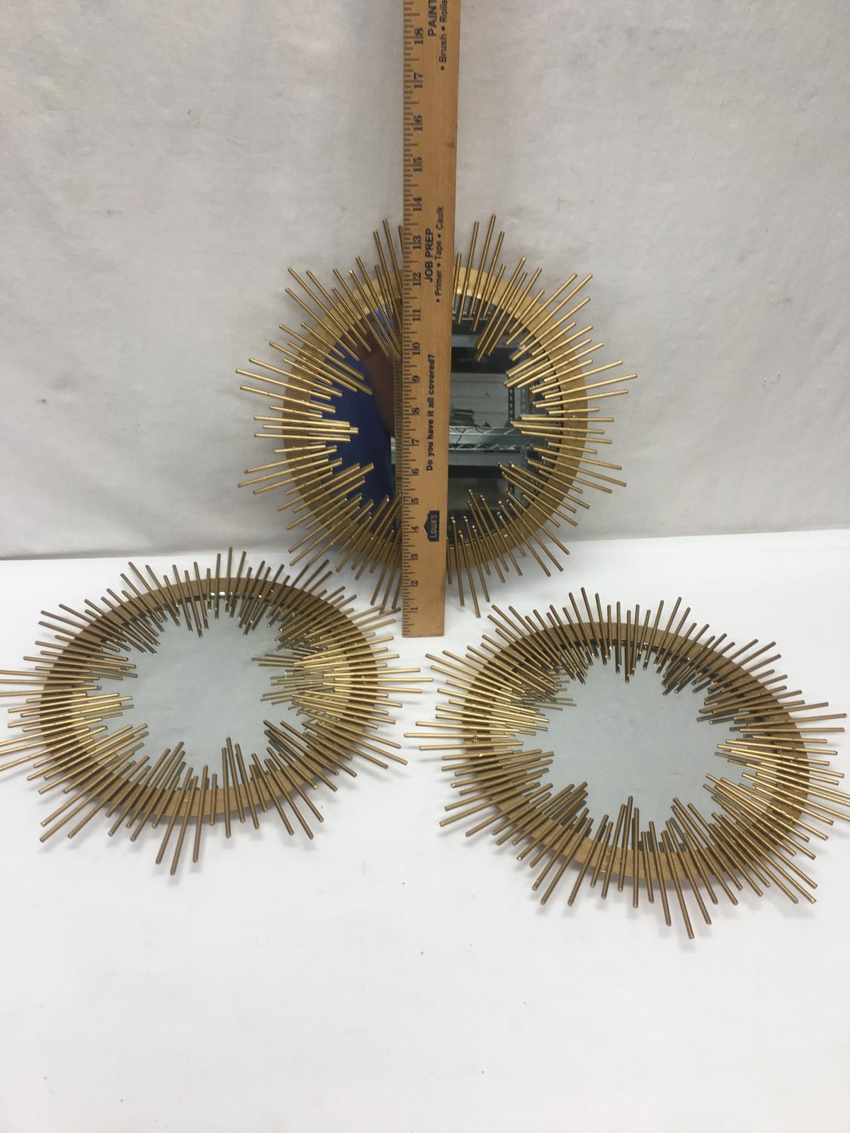 (3) Metal Décor Mirrors