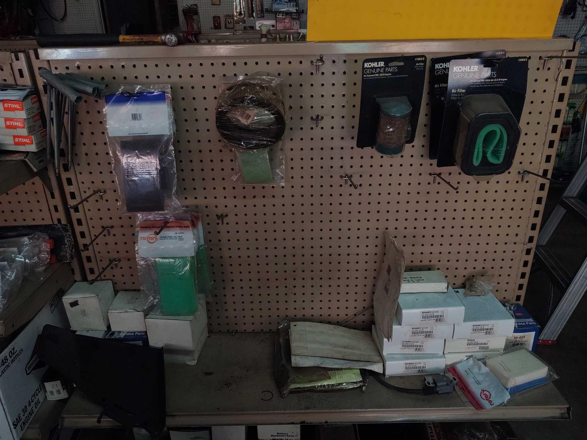 MISC. LOT OF LAWNMOWER AND CHAINSAW PARTS