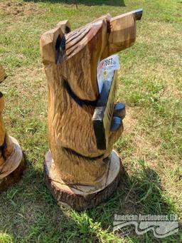 WOODEN BEAR STATUE