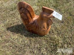 CARVED WOODEN CHICKEN