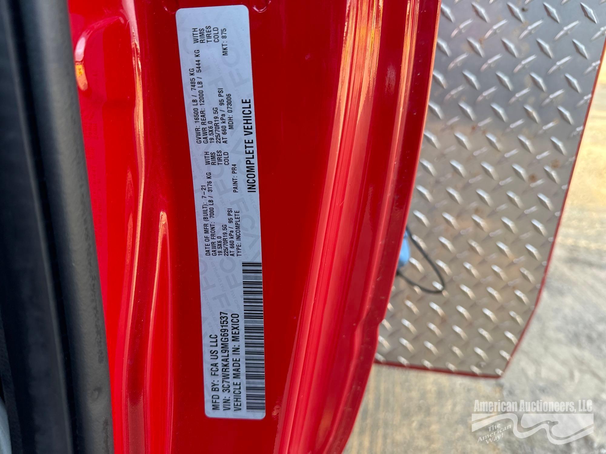 2021 Ram 4500 Chassis Truck, VIN # 3C7WRKAL9MG691537
