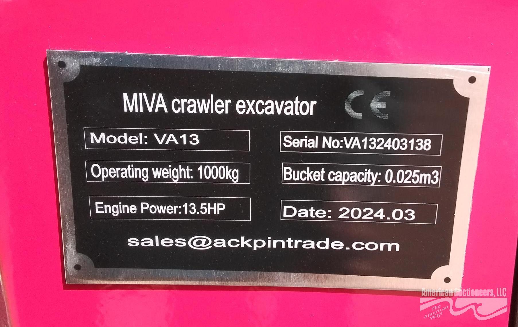 2024 MIVA VA13 MINI EXCAVATOR