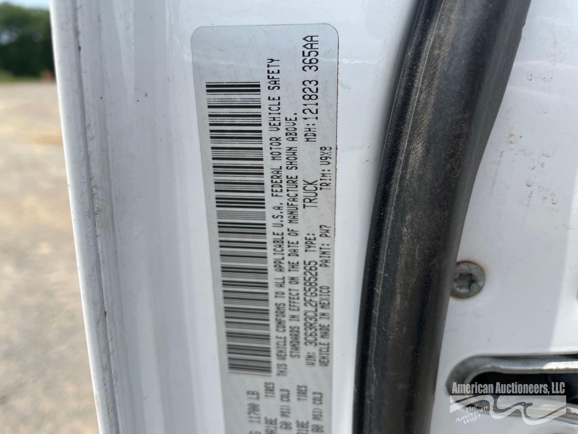 2015 Ram 3500 Pickup Truck, VIN # 3C63R3CL2FG585265, *INOPERABLE