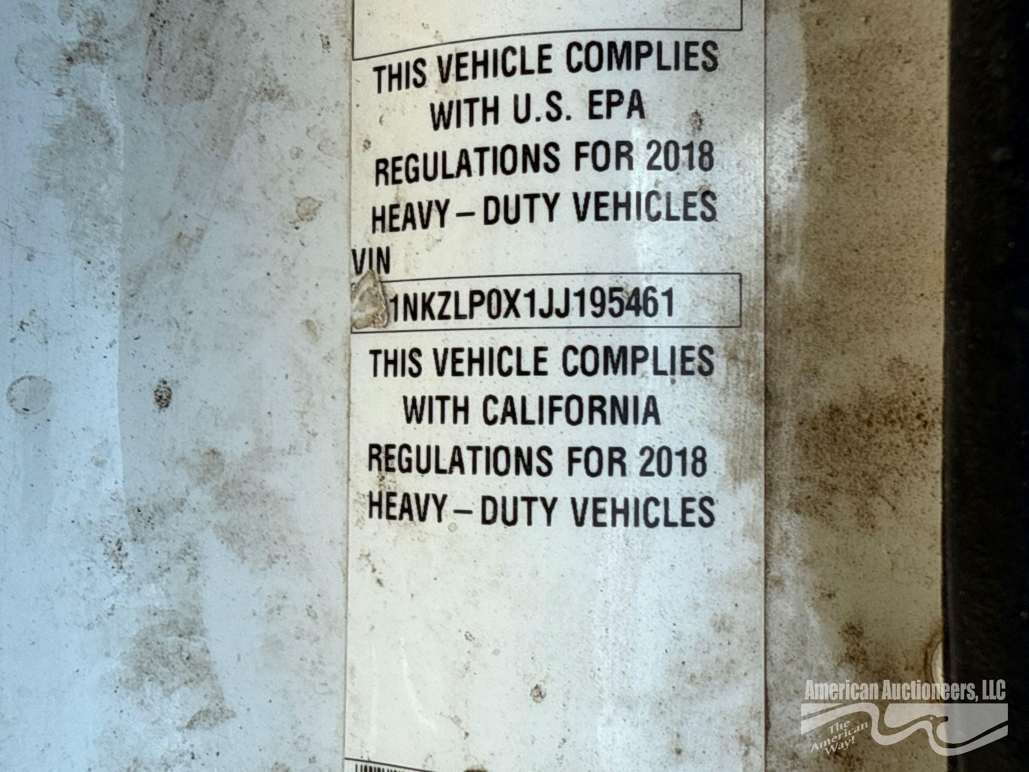 2018 KENWORTH T880 TANDEM AXLE DUMP TRUCK