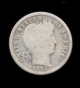 1892 ... First Year of Issue ... Barber Dime