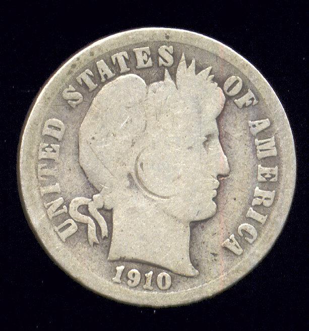 1910-D ... Better Date ... Barber Dime