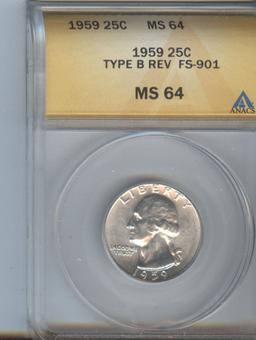 MS-64, 1959 TYPE B WASHINGTON QTR