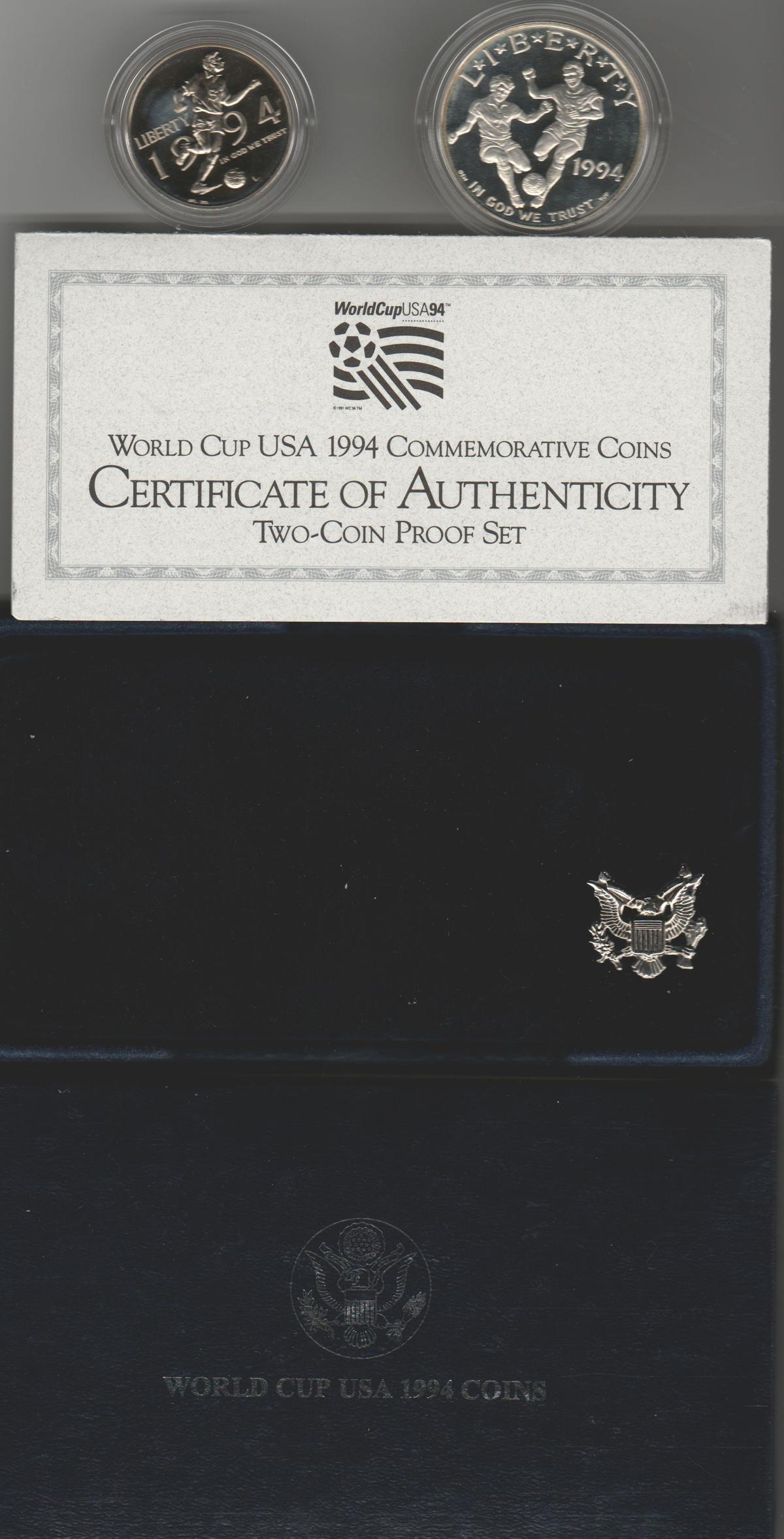 1994 WORLD CUP TWO COIN PROOF SET