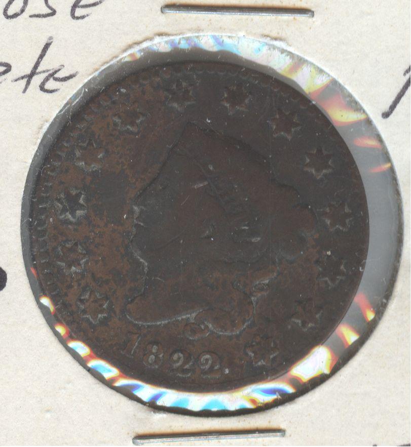 1822 LARGE CENT