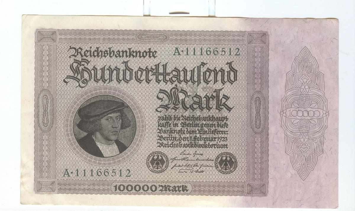 GERMANY 1 FEB 1923 100,000 MARK