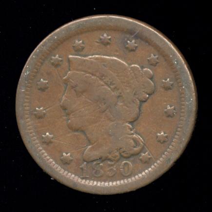 1850  ...  Grade = Very Good+  ...  Large Cent