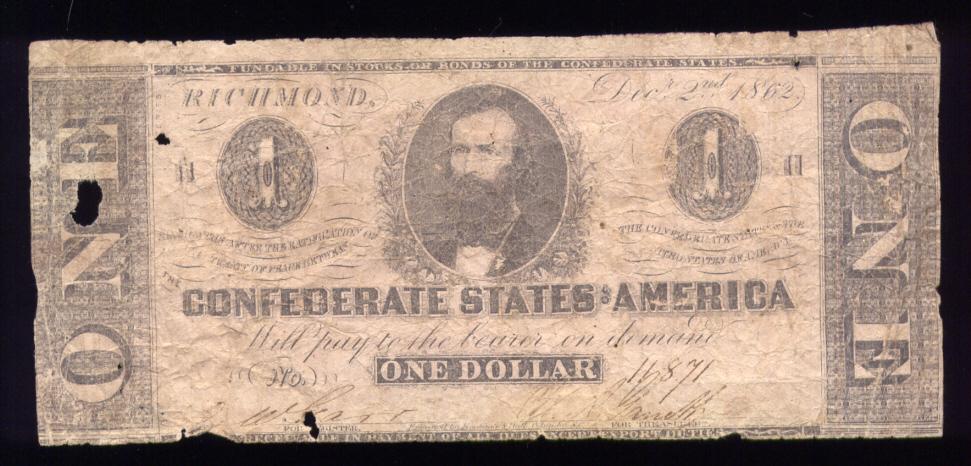 $1 ... Confederate States ... Bank Note