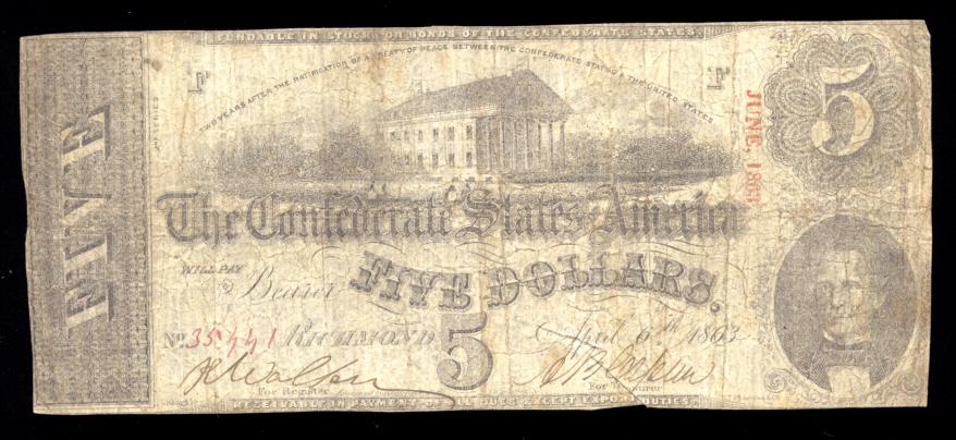 $5 ... Confederate States ... Bank Note
