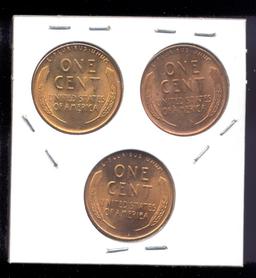 1944-P D S Set ... GEM BU RED ... Linclon Cents