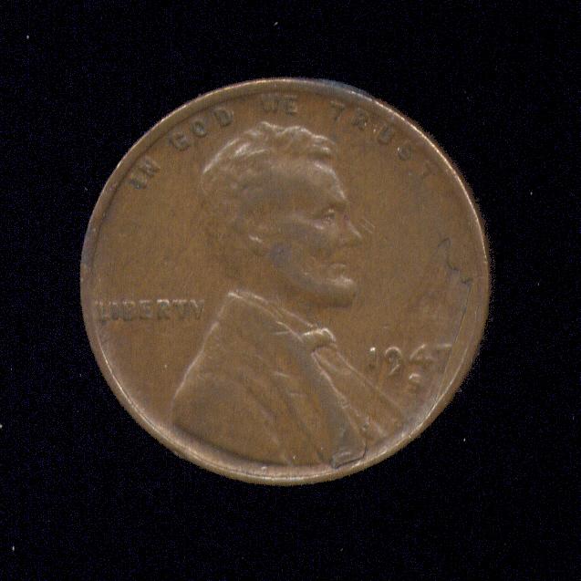 1947-S ... Lamination Strike Thru ... ERROR