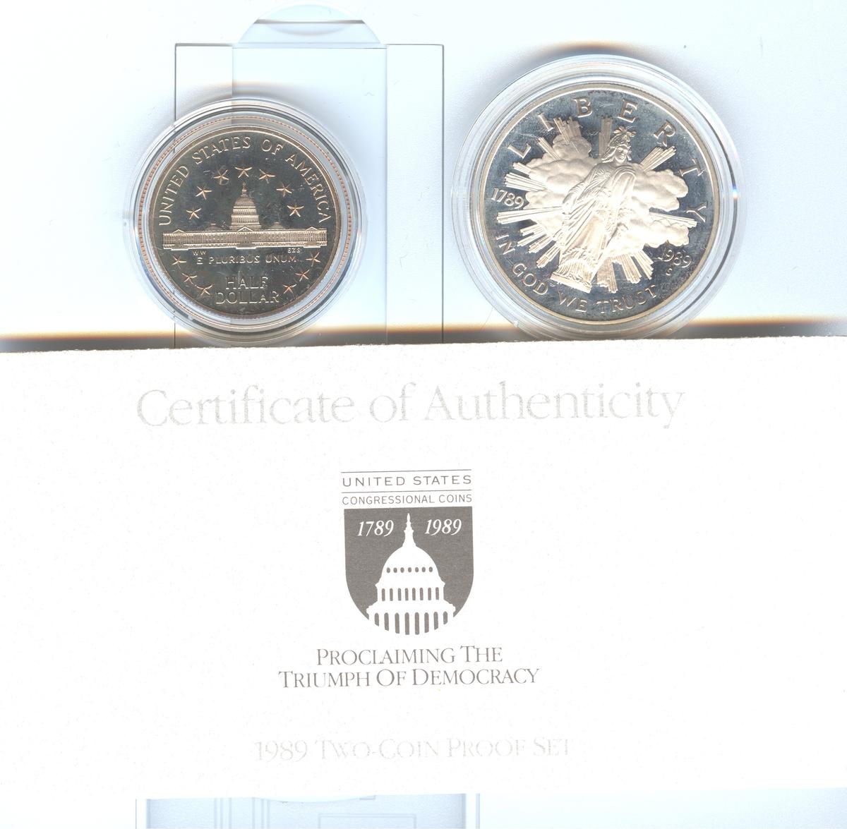 1989-S U.S. CONGRESSIONAL 2 COIN PROOF SET