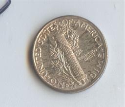 1935-D MERCURY DIME, FSB