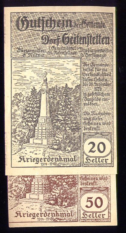 2 Note Set ... 1920 Notgeld ... Old Money