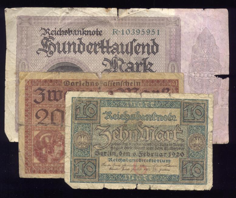 3 Notes ... Old German Bank Notes