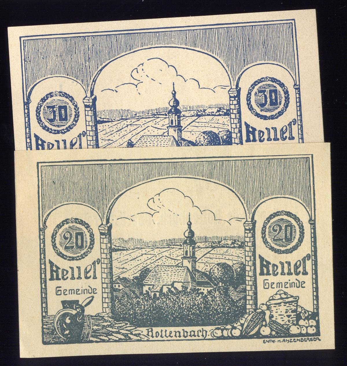 2 Note Set ... 1920 Notgeld ... Old Money