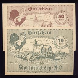 2 Note Set ... 1920 Notgeld ... Old Money