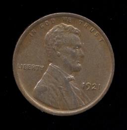 1921 ... AU+ ...  Lincoln Cent