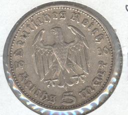 1936-F GERMANY 5 MARK