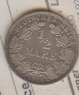 *1918-A GERMAN 1/2 MARK
