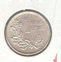 *1925 LITHUANIA SILVER 1 LITAS