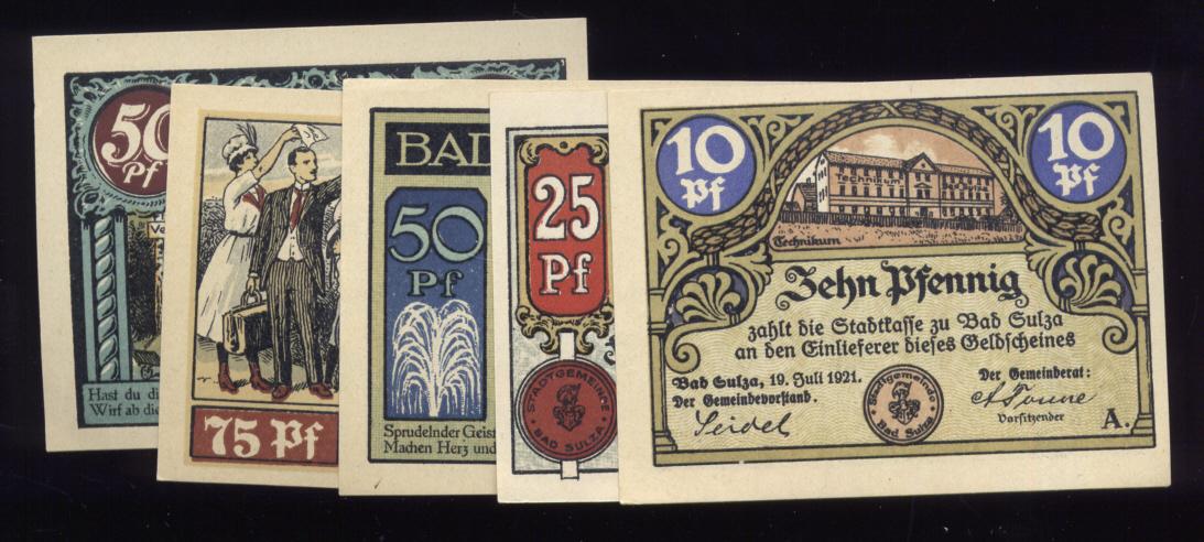 4 Note Set ... 1920 Notgeld ... Old Money