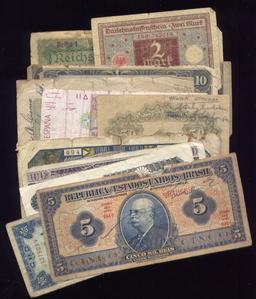 Lot of 13 Old World Banknotes