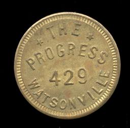 Watsonville, CA ... The Progress ... Good for 25 Cents Token