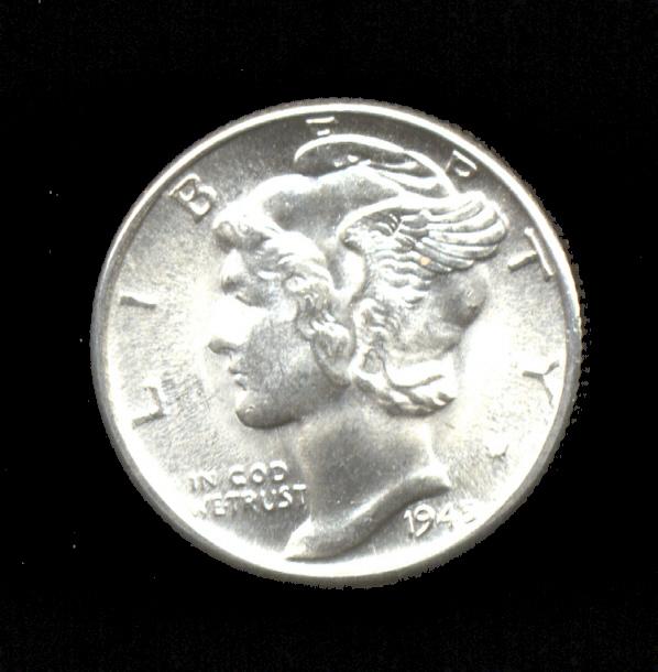 1945-D ... FSB  BLAZING GEM ... Mercury Dime