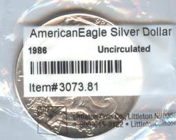 1986 UNCIRCULATED SILVER EAGLE