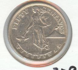 *1945-S PHILIPPINES 50c