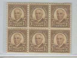 BLOCK OF 6, 1927 SCOTT #633