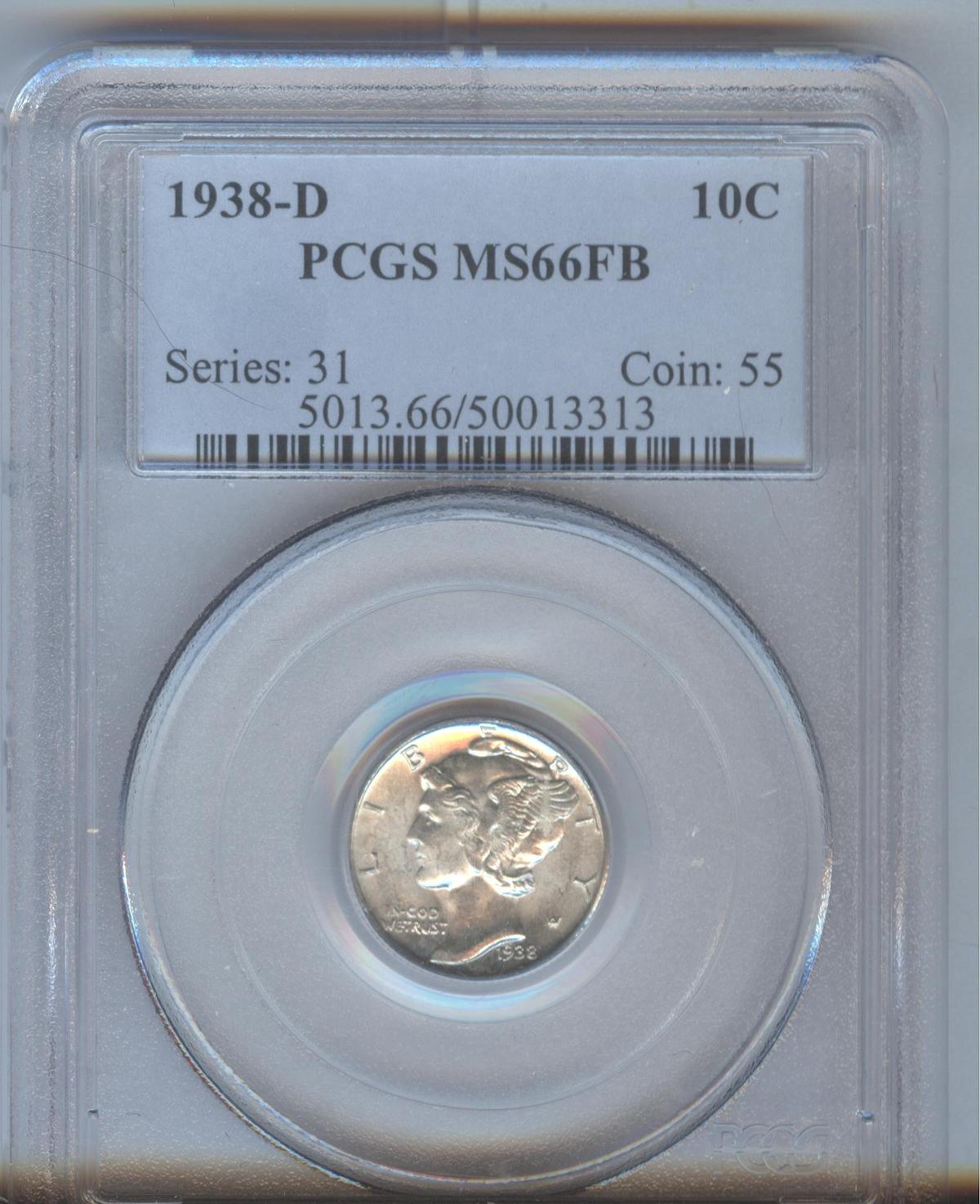 1938-D MERCURY DIME