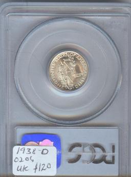 1938-D MERCURY DIME