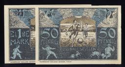 2 Note Set ... 1921 Notgeld ... Old Money