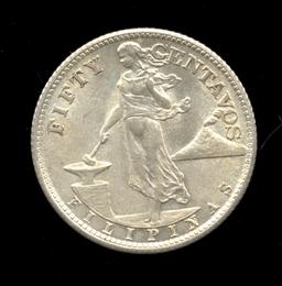 1944-S ... BU  UNC 50 Centavos ... Philippines