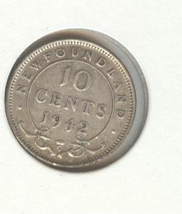 *1942-C NEWFOUNDLAND 10c